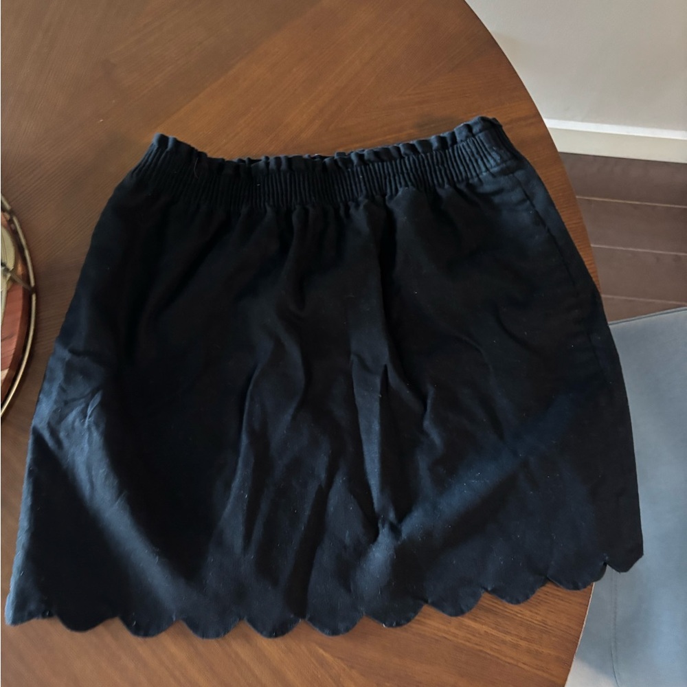 J. Crew Factory Black Scalloped Hem Mini Skirt